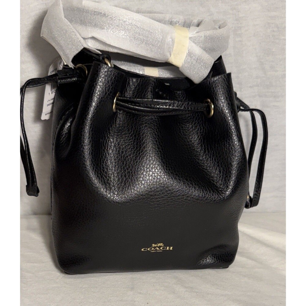 NEW NWT COACH Leather Derby Crossbody Purse Bag #28039 Black $250